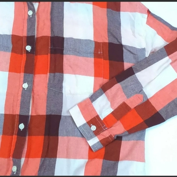 WOMEN'S OLD NAVY THE BOYFRIEND SHIRT PLAID BUTTON-UP LONG SLEEVE | LARGE - Picture 5 of 6